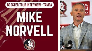 Mike Norvell talks FSU Football Recruiting  Tampa Seminole Boosters Tour 2024  Warchant TV FSU [upl. by Cattier]