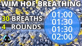 WIM HOF Guided Breathing Technique NO MUSIC NO TALKING  4 Rounds For Beginners [upl. by Ahsiekrats]