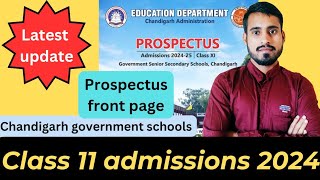 Class 11 admissions 2024 Chandigarh government schools  Prospectus front page [upl. by Rann944]