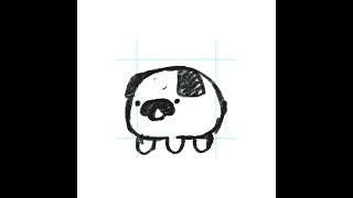 Cute modern pug puppy pet readymade logo logomark design by anhdodes  logoadoni logo drawing [upl. by Esnahc]