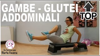 Ginnastica ALLENAMENTO GAG con STEP per gambe addominali glutei in forma Lez 24 [upl. by Swope]