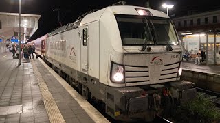 Vertrek txlogistik peace movement vectron met euro expres wagons van Münster hbf in richting bremen [upl. by Pearse]