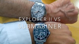 Rolex Explorer II vs Submariner [upl. by Ahsimit]