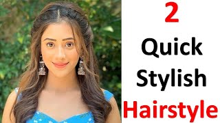 2 quick stylish hairstyle  hairstyle for girls  open hair hairstyle  hair style girl [upl. by Adlen]