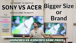 Sony Vs Acer or TCL  Which One to Buy Bigger Size or Brand  Full Comparision 4k Smart Tv Battle [upl. by Naihr]