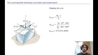 Sterkteleer 2  Voorbeeld Samengestelde Belasting [upl. by Burnsed]