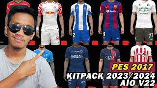 PES 2017 NEW KITPACK 20232024 V22 AIO  PES 2017 PC GAMEPLAY INDONESIA [upl. by Seessel]