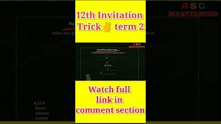 class 12 invitation Trick 🔥 term 2  invitation writing class 12  shorts class12 [upl. by Ahsille982]