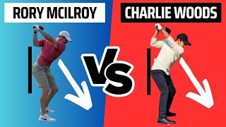 Charlie Woods Vs Rory McIlroy Swing Analysis Slow Motion [upl. by Dunn273]