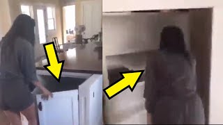 Woman Has Secret Bar In Kitchen As Big As A House [upl. by Airrehs924]