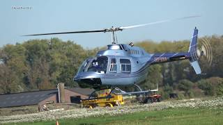 Bell 206B3 Jet Ranger OOVBA Landing amp Shutdown amp Startup amp Departure Teuge EHTE 14102018 [upl. by Wheeler267]