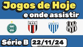 Jogos de Hoje 22112024  Jogos de hoje Série B  Onde assistir Coritiba x Botafogo SP ao vivo [upl. by Lehcar]