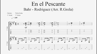 En el Pescante  Milonga Arr de Roberto Grela2 GuitarrasPartitura Tablatura Sheet Music Tabs PDF [upl. by Aihseit]