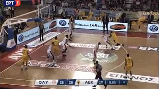 Greek Cup Final OlympiacosAEK 8388 Manny Harris 17 pts [upl. by Kelby]