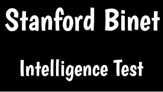 Stanford Binet Intelligence Test [upl. by Jervis]