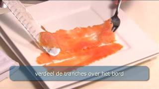 Gerookte zalm aan tafel trancheren video  Passie voor Horeca [upl. by Eiramadnil473]