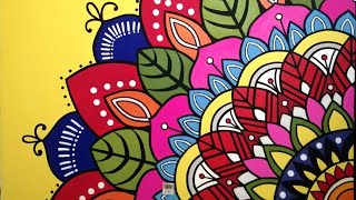 Wall painting।। Flower painting।। How to draw flower painting ronaksdrawing [upl. by Eggett717]