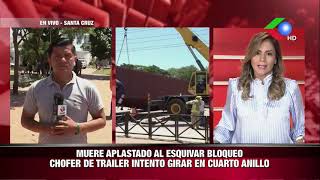 MUERE APLASTADO AL ESQUIVAR BLOQUEO CHOFER DE TRAILER INTENTO GIRAR EN CUARTO ANILLO [upl. by Starlin]