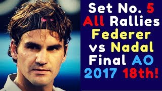 🏅 Federer vs Nadal ➖ AusOpen 2017 Final ➖ Set No 5 ALL RALLIES ➖ ITA Language 🏅 [upl. by Ravi372]