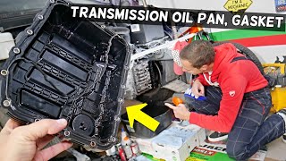 HOW TO REPLACE TRANSMISSION OIL PAN GASKET FIX TRANSMISSION FLUID LEAK ON A CAR [upl. by Ten505]