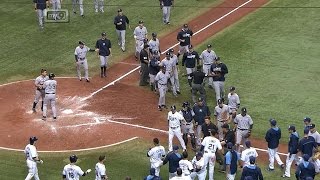 Benches clear after Yanks retaliate after HBP [upl. by Benedetto470]