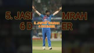 Top 10 cricketer birthday date of Indian cricketers cricket top10 shorts viral [upl. by Lowis]