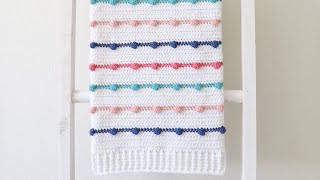 Crochet Bobble Lines Baby Blanket [upl. by Eden]