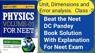 Unit Dimensions and Error analysis Dc Pandey Beat the Neet book solution [upl. by Cathi]