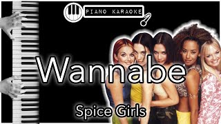 Wannabe  Spice Girls  Piano Karaoke Instrumental [upl. by Lerej]