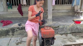 13 years old girl repairing d180 engine [upl. by Eimorej]