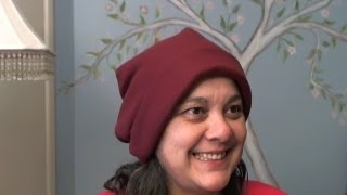 Easy to sew fleece slouchy beanie only 1 piece in half an hour [upl. by Rasec564]