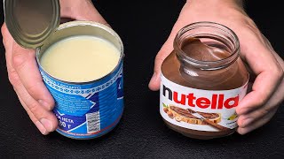 Kondensmilch mit Nutella verquirlen Sie werden begeistert sein Kein Backen Top 5 Rezepte [upl. by Aivan]