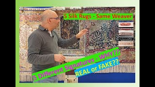 Handmade Turkish Hereke Silk Carpets 5 Ozipek Rug Signatures Are they Real [upl. by Merrell580]