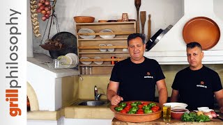 Greek gemista recipe  stuffed peppers and tomatoes in the wood fired oven  Grill philosophy [upl. by Virgil]