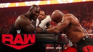 Bobby Lashley vs Omos  Arm Wrestling Challenge Raw April 25 2022 [upl. by Oninotna]