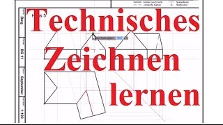 Technisches Zeichnen Lernen ☐ Beispiel Haus mit Nebengebäude [upl. by Boycie]