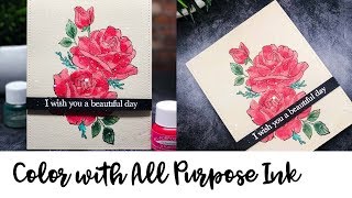 Create a Rose Card with All Purpose Ink and Fantastix [upl. by Annice]