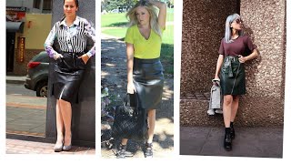 Executive and incredible collection of office wear leather pencil skirts [upl. by Joscelin]