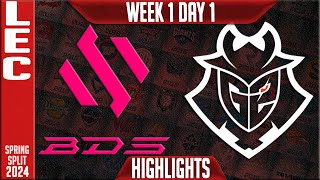 BDS vs G2 Highlights  LEC Spring 2024 W1D1  Team BDS vs G2 Esports [upl. by Brathwaite]