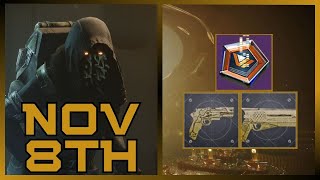 Travelers Chosen Sunshot amp Nightfall Ciphers  Xur Exotic Stock Update 1108 [upl. by Nirb193]