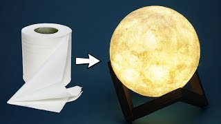 Moon Lamp with Toilet Paper  Moon Lamp DIY  Night Lamp making at home  DIY Room Decor [upl. by Inaffit]