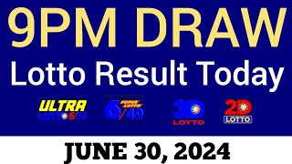 Lotto Result Today 9pm Draw June 30 2024 Swertres Ez2 PCSO Live Result [upl. by Boarer]