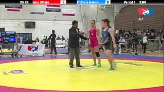 WM 75 KG  Erica Wiebe vs Victoria Francis [upl. by Standing]