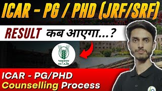 ICAR  PG  Phd JRF  SRF Result    ICAR  PG  Phd JRFSRF Counseling Complete process [upl. by Acinor874]