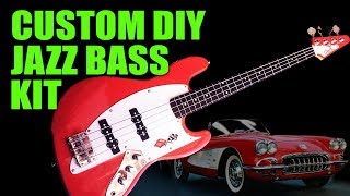 Cheap Custom DIY Jazz Bass Guitar Build and Review Step by step [upl. by Marfe]