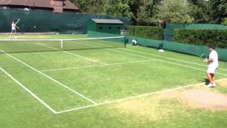 Wimbledon 2013 Johan Kriek amp Peter Fleming practice next to Pat Cash [upl. by Einal678]