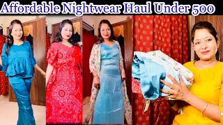 Affordable Nighty Haul Honeymoon Night Suits Night Suits Under 500 Bridal Night Wear Haul kaftan [upl. by Karel]