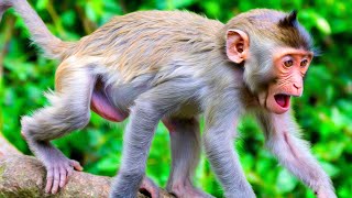 Little cute babies monkey so funny after have a bath Real Life Monkey [upl. by Quartus343]