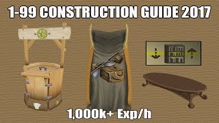 Runescape 3 199 Construction Guide 2017  FAST AFK amp Cheap Methods  No Mouse Keys Required [upl. by Nahn]