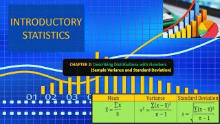 Measures of Variation Range Deviation of the mean Sample Variance Standard Deviation Chapter 2 [upl. by Maclaine]